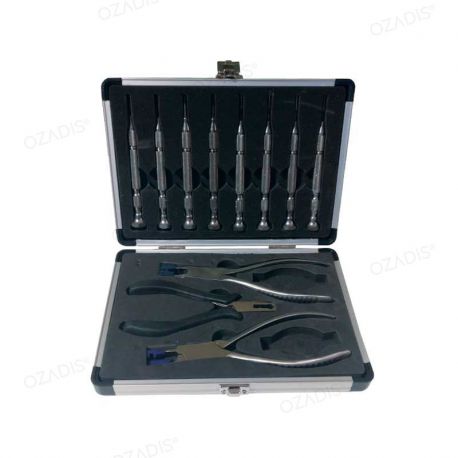 Case of screwdrivers, nutdrivers & pliers
